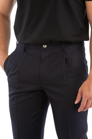 Calças em lã - Azul-marinho - Incotex