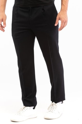 Calças em lã virgem - Azul-escuro - Incotex