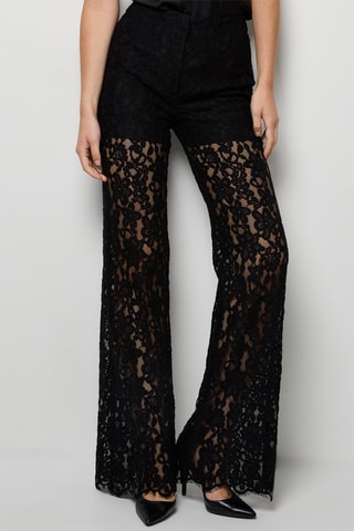 Calças de cintura alta - Preto