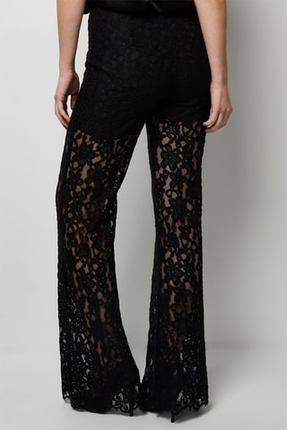 Calças de cintura alta - Preto