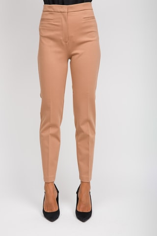 Calças de cintura alta - Castanho