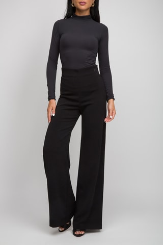 Calças de cintura alta - Preto