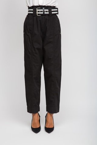 Calças de cintura alta - Preto