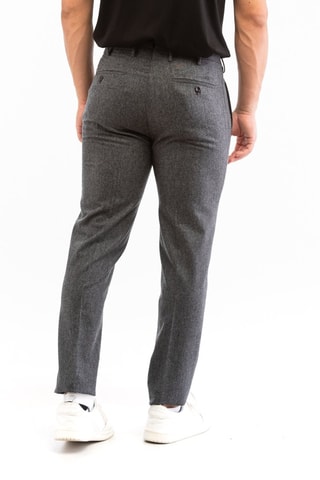 Calças em lã - Cinzento mesclado - Incotex