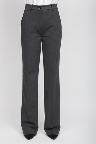 Calças de cintura alta - Cinzento-escuro