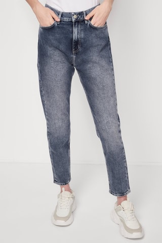 Calças de ganga mom de cintura subida Dyane - Azul