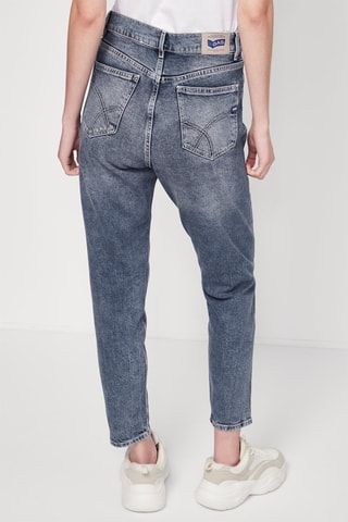 Calças de ganga mom de cintura subida Dyane - Azul