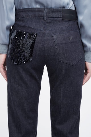 Calças de ganga direitas Emporio Armani Azul