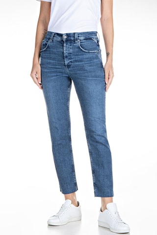 Calças de ganga com cintura subida Straight Maijke - Azul