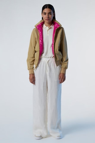 Casaco reversível - Bege e fúcsia