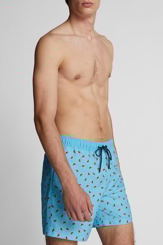 Calções de banho Azul-celeste e vermelho