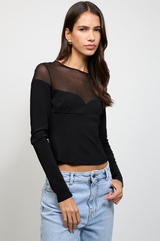 Top bi-matéria - Preto