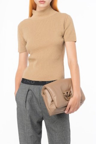 Top de lã e caxemira - Bege