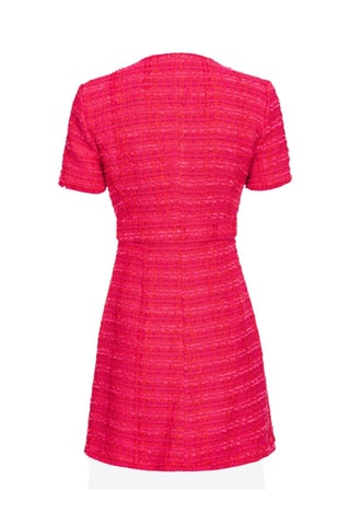 Vestido traçado em tweed - Fúcsia