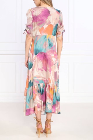 Vestido comprido - Bege e rosa