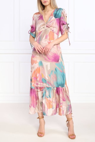 Vestido comprido - Bege e rosa