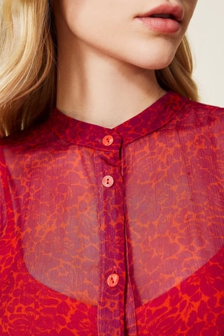 Vestido assimétrico - Laranja e fúcsia