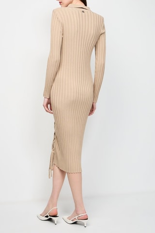 Vestido midi Bege