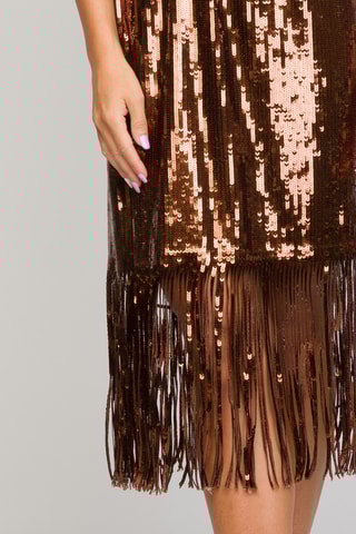 Vestido direito - Castanho