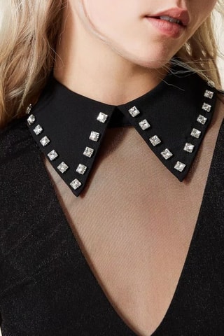 Vestido bi-matéria - Preto