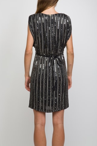 Vestido direito - Preto e prateado