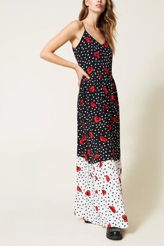 Vestido comprido - Branco e preto