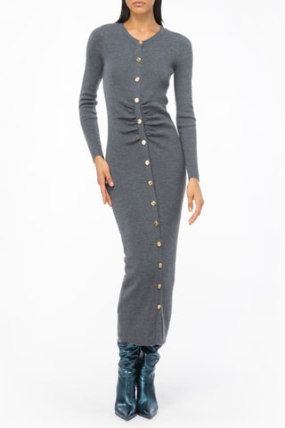 Robe chemise en laine - Gris