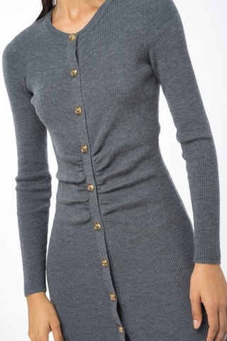 Robe chemise en laine - Gris