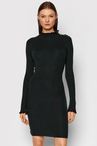 Vestido-camisola em lã - Preto