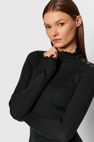 Vestido-camisola em lã - Preto