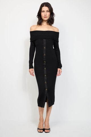 Vestido-camisola em lã - Preto