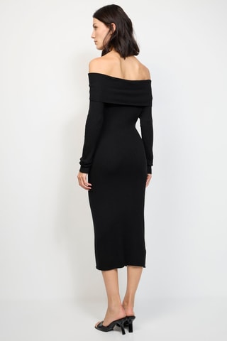 Vestido-camisola em lã - Preto