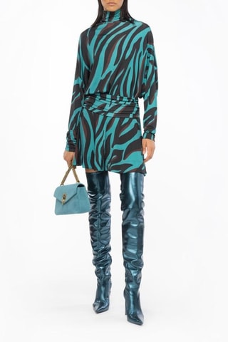 Robe - Noir et turquoise