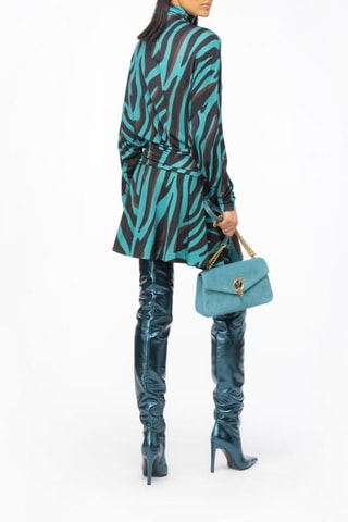 Robe - Noir et turquoise