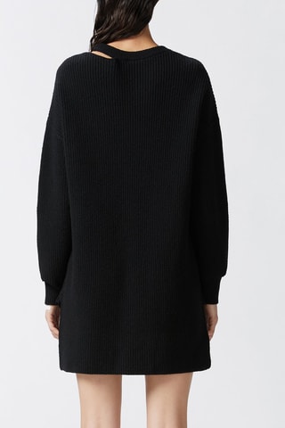 Vestido-camisola de lã - Preto