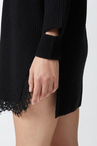 Vestido-camisola de lã - Preto