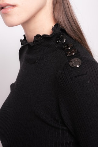 Vestido-camisola em lã - Preto