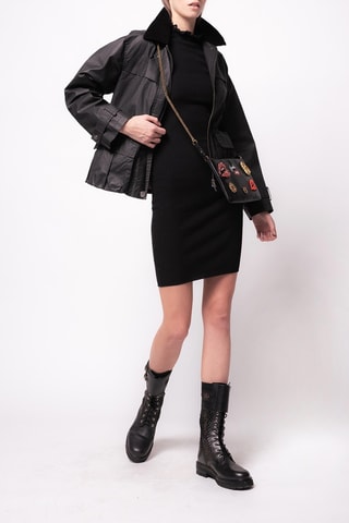 Vestido-camisola em lã - Preto