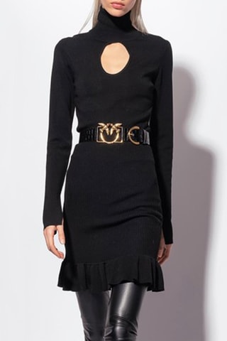 Robe patineuse en laine - Noir