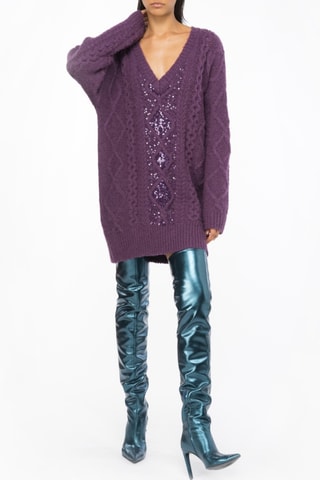 Vestido-camisola em lã e alpaca - Violeta