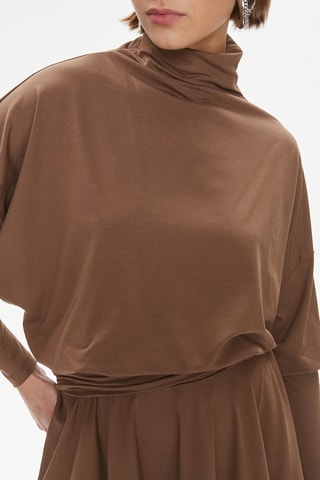 Vestido estilo patinadora - Castanho