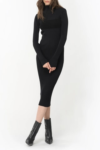 Vestido-camisola em lã - Preto