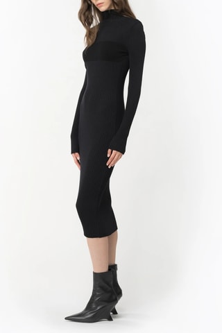 Vestido-camisola em lã - Preto