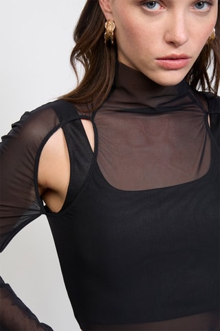 Body em tule - Preto