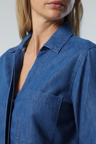 Camisa de ganga Azul-escuro