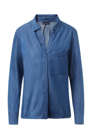 Camisa de ganga Azul-escuro