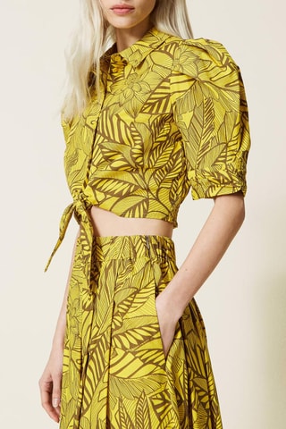 Camisa atada Amarelo