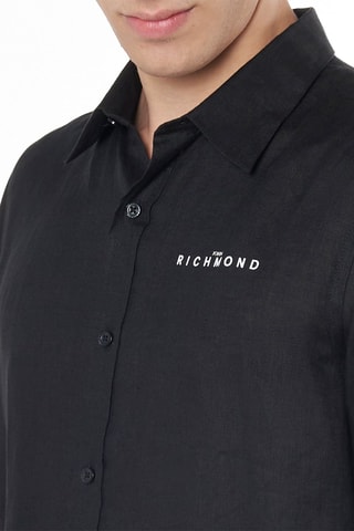 Camisa de linho Radinio - Preto
