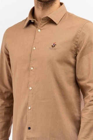 Camisa em linho - Castanho