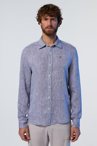 Camisa de linho - Azul-marinho